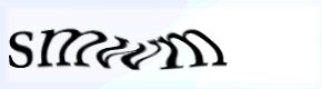 Gimpy-style CAPTCHA showing the distorted word smwm